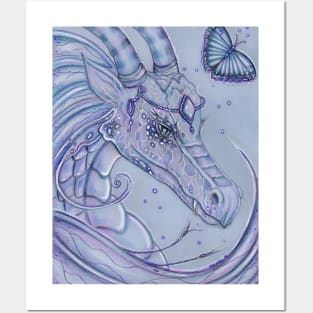 Frosty Lavender dragon by Renee Lavoie Posters and Art